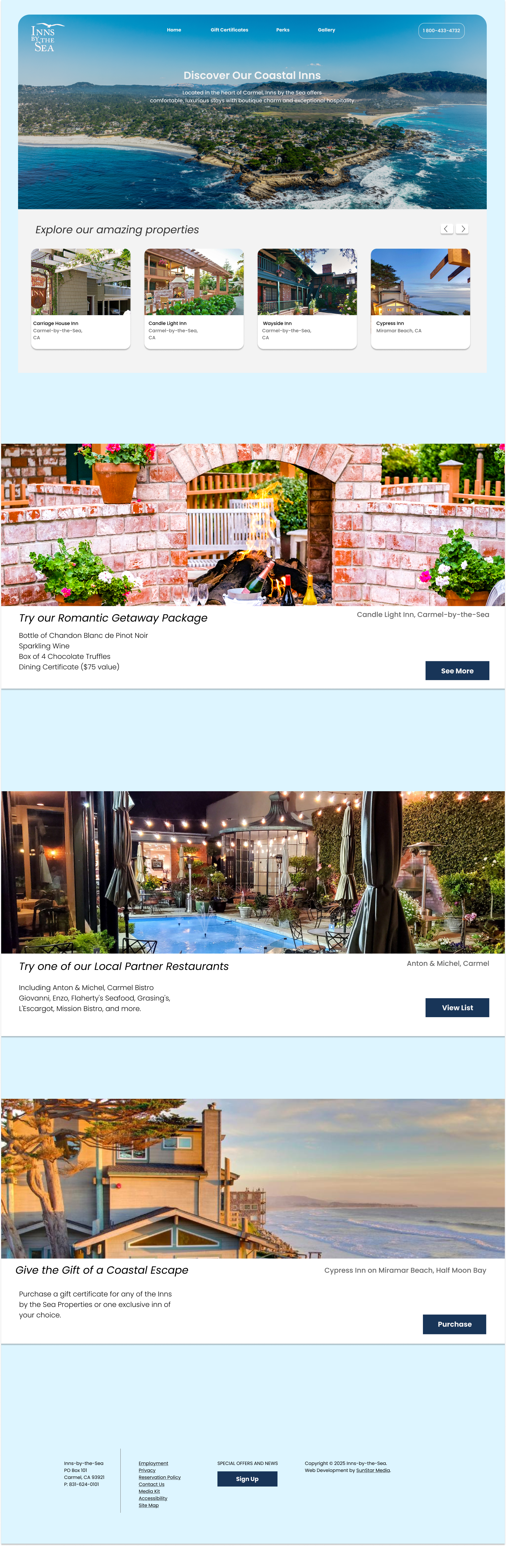 Full page screenshot of redesigned website
