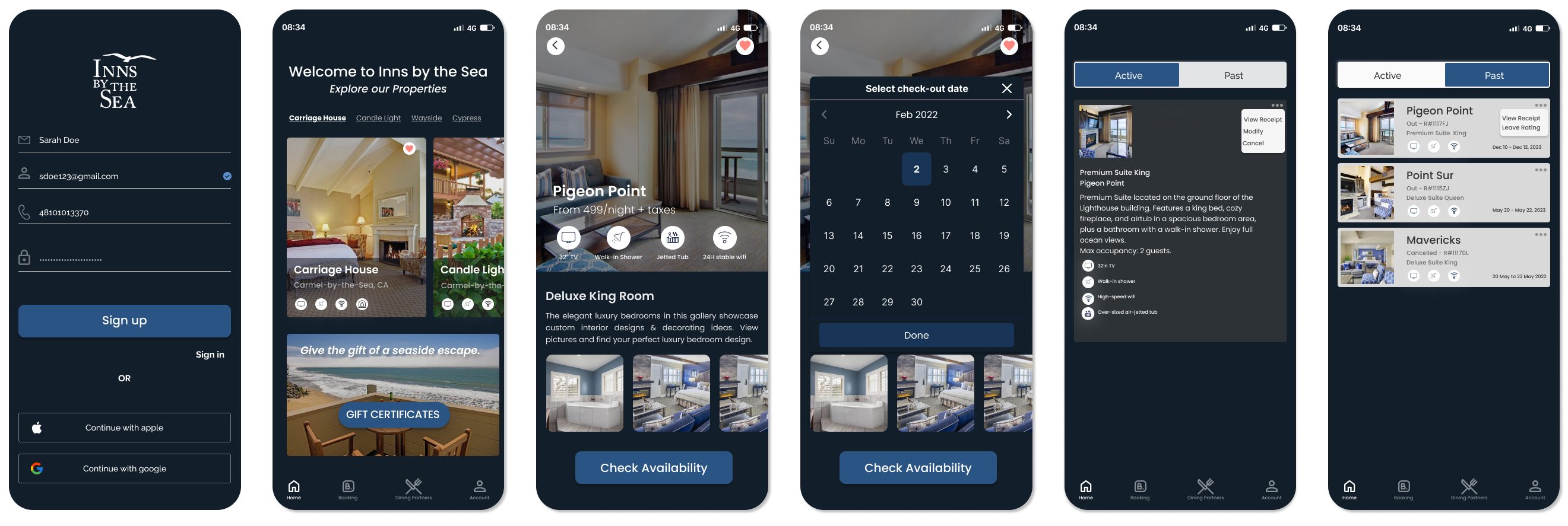 Final Product Screens Dark Mode