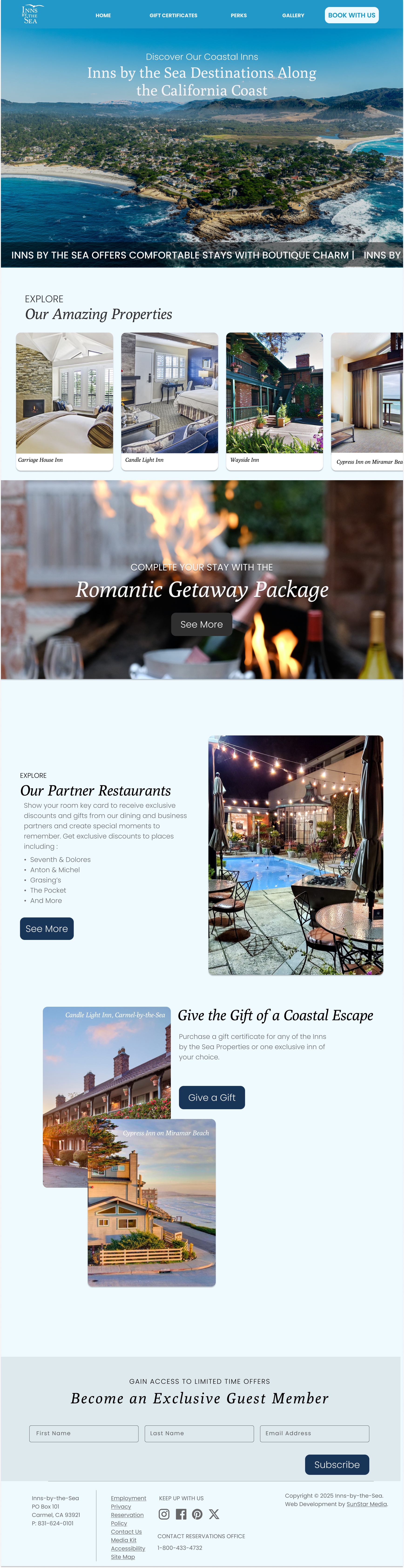 Full page screenshot of redesigned website